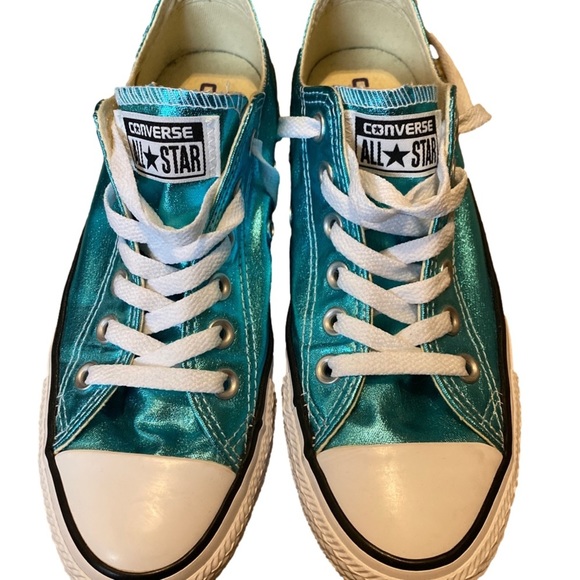 Converse Shoes - CONVERSE | Teal Aqua Turquoise Metallic| All Star Sneakers | Like New | Size 7